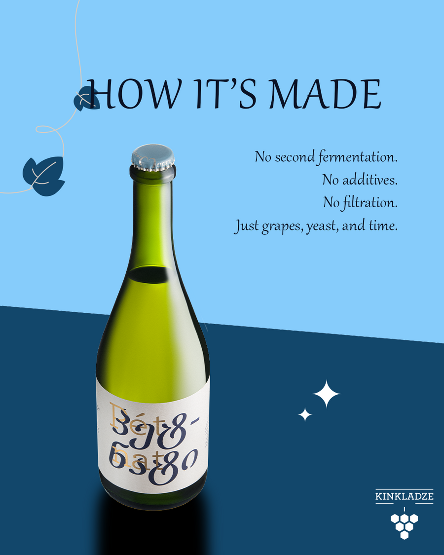 Pét-Nat, Extra Dry White Sparkling Wine Alc: 12%; Volume: 750ml