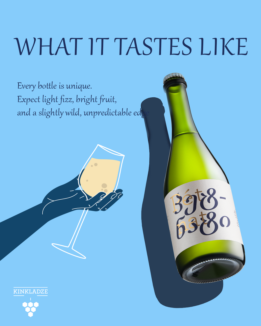 Pét-Nat, Extra Dry White Sparkling Wine Alc: 12%; Volume: 750ml